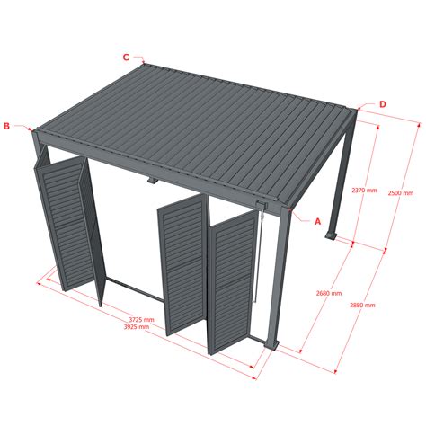 DreamGarden Pergola Lamellenwand Genua 4 M Faltwand Anthrazit