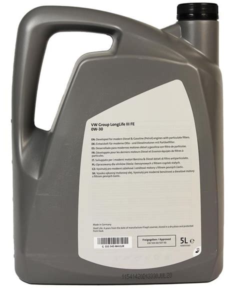 Моторна олива VAG LongLife III FE 0W-30, 5л (G S55 545 M4) - купити ...