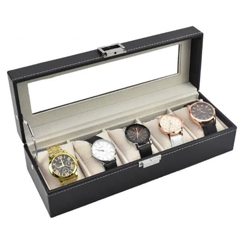 Grids Horloge Doos Pu Lederen Horloge Case H Grandado