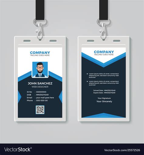 Id card design template Royalty Free Vector Image