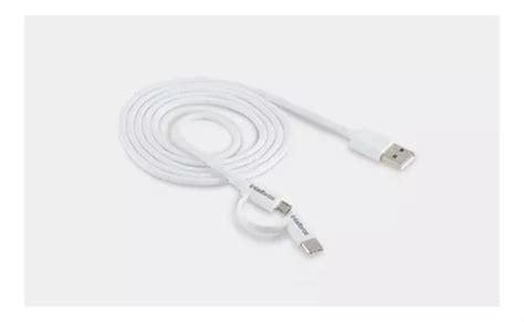 Cabo Usb Carregador 2 Em 1 Intelbras Tipo C E Micro Usb 1 2m