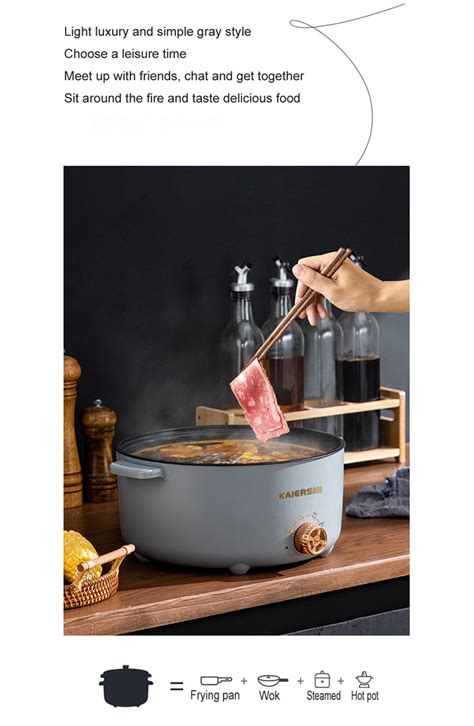 L Multi Electric Cooker W Big Capacity Gear Electric Cooking Pot Non Stick Pan Hot Pot