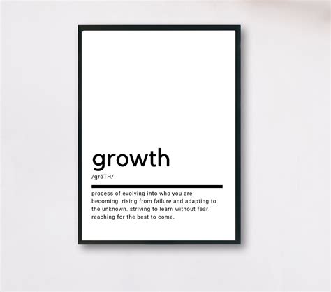 Growth Definition, Printable Wall Art, Growth Poster, Inspirational