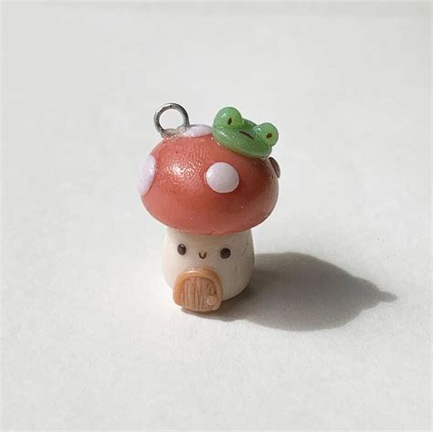 Cute Mushroom House With Frog Charm Handmade Polymer Clay Etsy