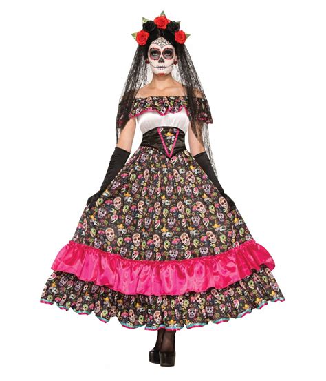 Celebrate Death Dia De Los Muertos Womens Dress - Scary Costumes