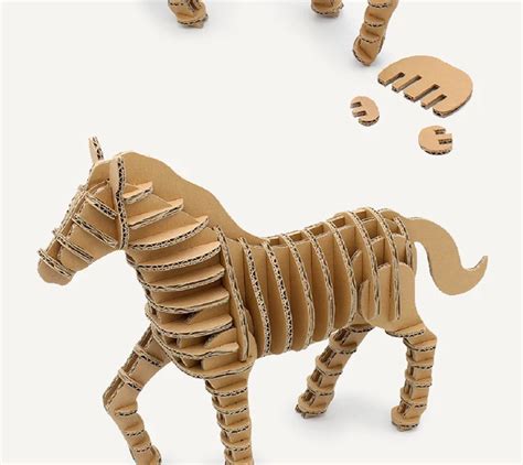 3d Cardboard Animal Puzzle Horse Models Buy 3d Cardboard Animal