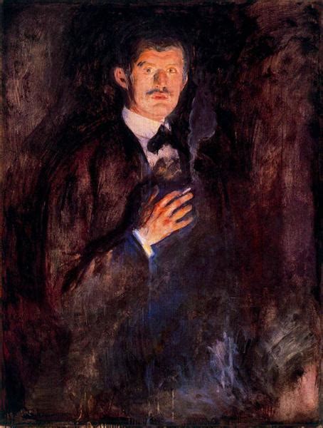 Self-Portrait with Burning Cigarette, 1895 - Edvard Munch - WikiArt.org