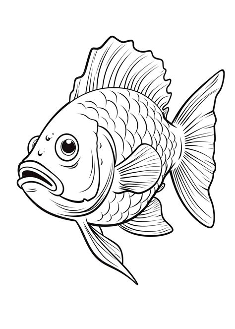 Fish Coloring Page Fish Line Art coloring page Fish Outline ...