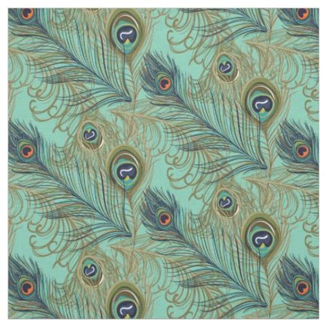 Peacock Feathers Fabric Zazzle