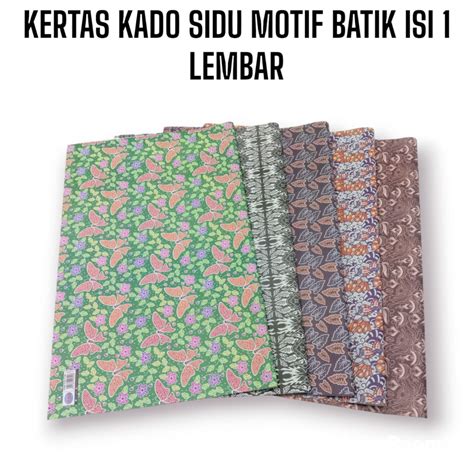 Jual KERTAS KADO SIDU MOTIF BATIK BUNGKUS HADIAH UKURAN 64 X 49 CM