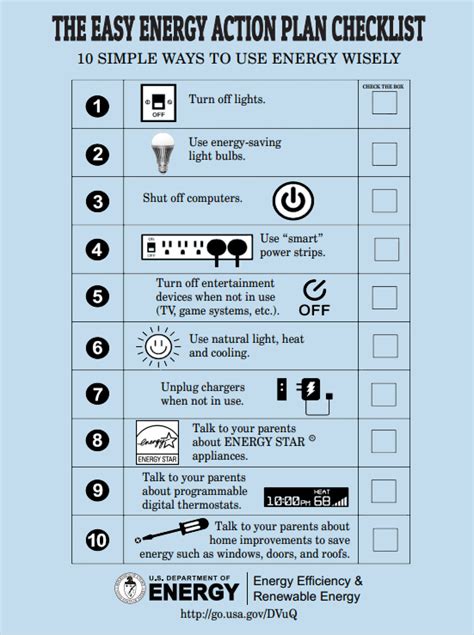 This Action Plan Has 10 Simple Ways To Use Energy Wisely For Kids