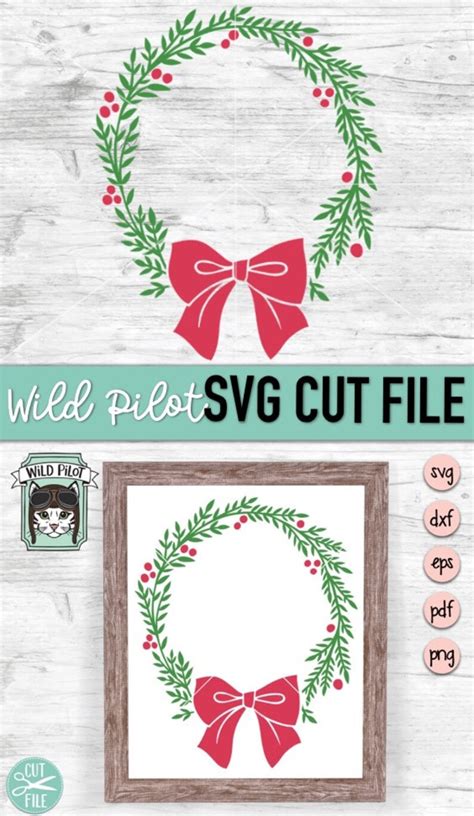 Christmas Wreath Svg File Christmas Svg Christmas Wreath Cut Etsy