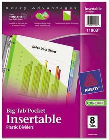 Amazon Avery Big Tab Insertable Single Pocket Plastic