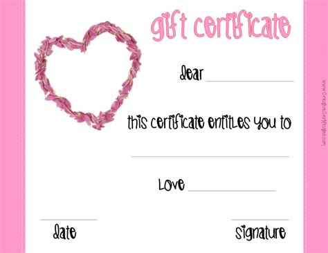 Valentine's Gift Certificates