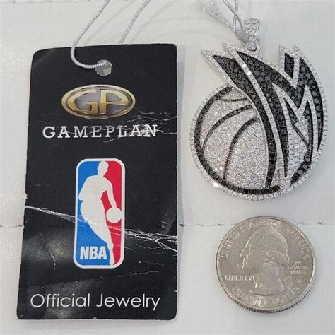 Official Licensed Nba Diamond Dallas Mavericks 14k Gold Pendant