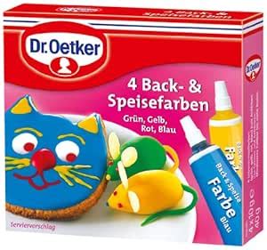 Dr Oetker 4 Back Und Speisefarben 3er Pack 3 X 40 G Amazon De