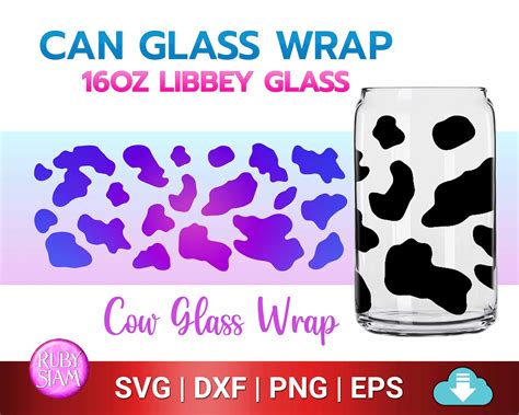 Cow Print Wrap Svg Beer Can Glass Svg 16oz Libbey Full Wrap Etsy De