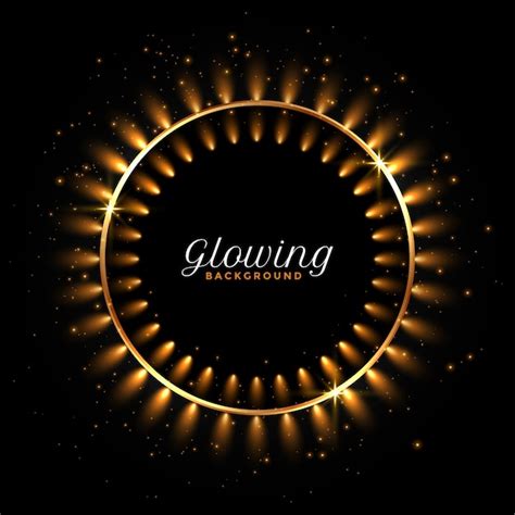 Free Vector Glowing Circular Golden Lights On Black Background