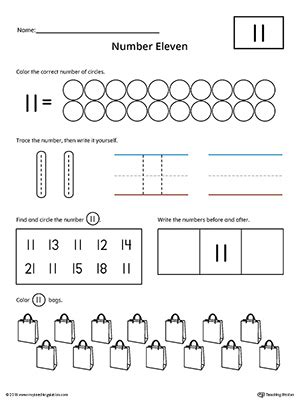 Number 11 Practice Worksheet | MyTeachingStation.com