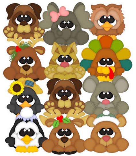 Card Topper Pals Vector Graphics Digital Clipart Digital Etsy