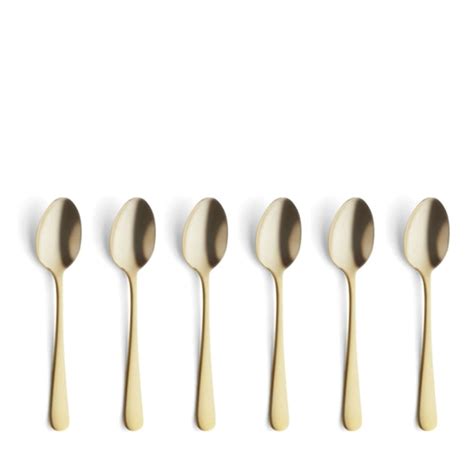 Set Di 6 Cucchiai Per Espresso In Acciaio Inox Oro Austin Maisons Du