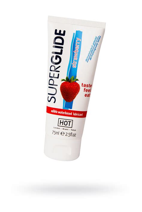 Съедобная смазка HOT Superglide на водной основе со вкусом клубники для орального секса мл