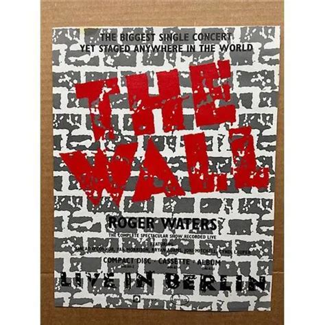 ROGER WATERS THE WALL LIVE IN BERLIN B POSTER SIZED Original Music