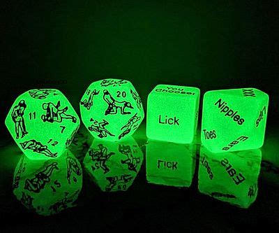 DOLUV 4PCS SET GLOW IN THE DARK SEX DICE Pink Bunny