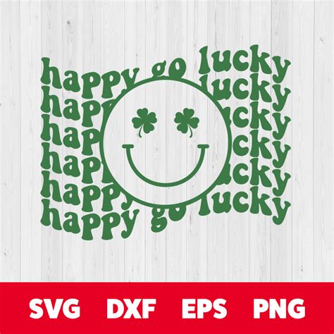 Happy Go Lucky Svg • St Patricks Day T Shirt Smiley Flag Design Svg Cut