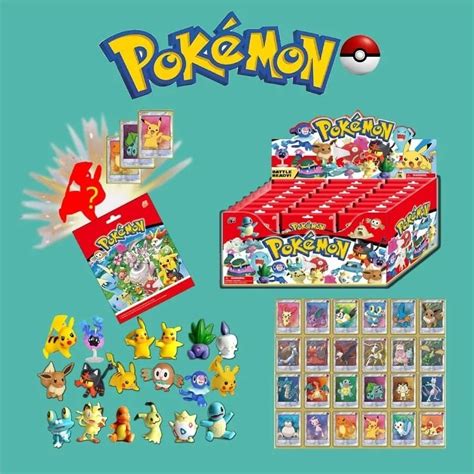 Pokémon action figuras colecionáveis animes kit surpresa 3 cartas 1