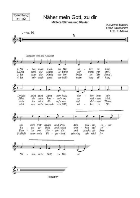 Näher mein Gott zu dir Download Vocal Sheet Music