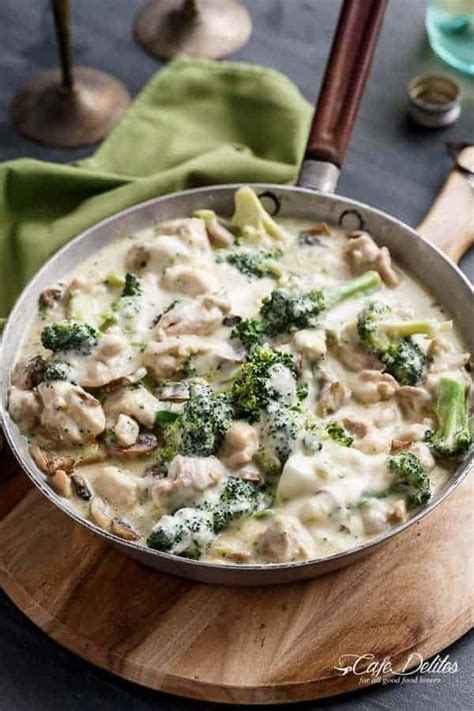 Chicken And Mushrooms In A Creamy White Wine Sauce Cafe Delites