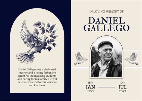 Free Printable Customizable Obituary Card Templates Canva