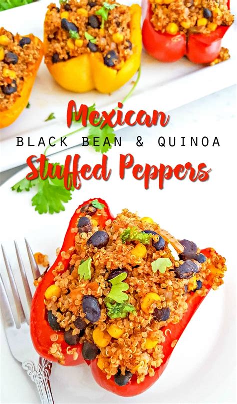 Mexican Black Bean And Quinoa Stuffed Peppers Recipe