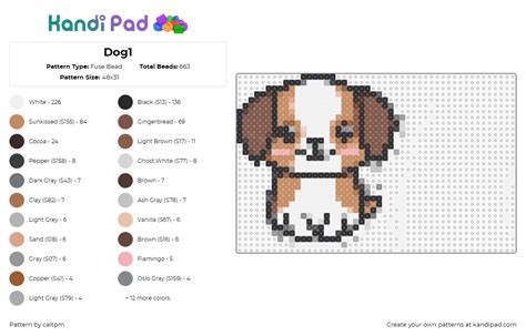 Dog1 Fuse Bead Pattern - Kandi Pad | Kandi Patterns, Fuse Bead Patterns
