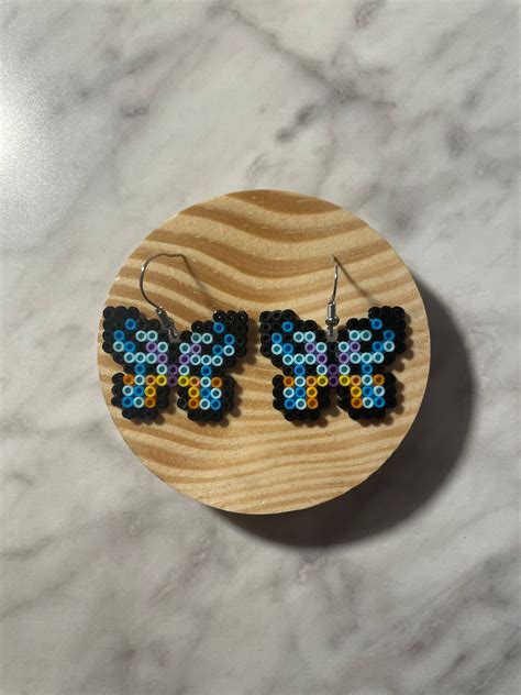 Perler Bead Butterfly Earrings Etsy