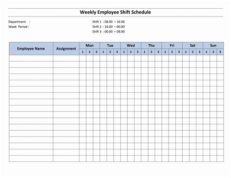 Printable monthly work schedule template - lopezzoom