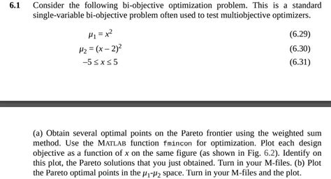 SOLVED 6 1 Consider The Following Bi Objective Optimization Problem