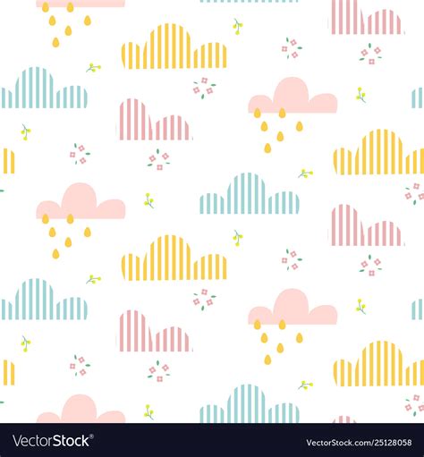 Cloud Pattern Cute Sky Seamless Background Vector Image