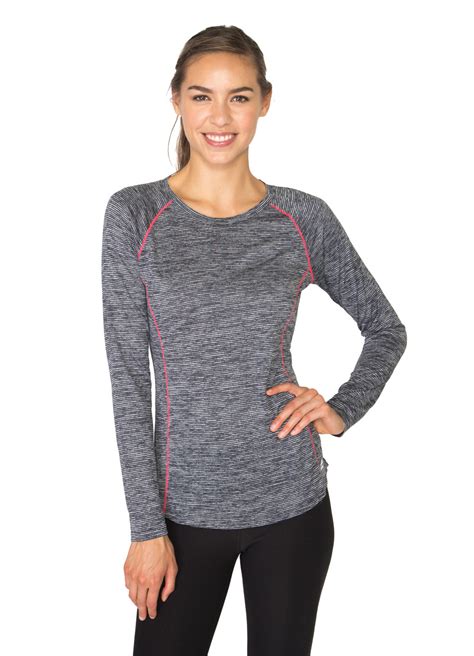 Rbx Active Space Dye Polyester Long Sleeve Lightweight Crew Neck