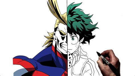 How To Draw All Mightdeku Step By Step My Hero Academia Youtube