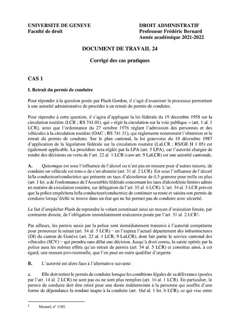 Dt Corrig Universite De Geneve Droit Administratif