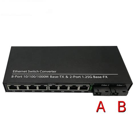 Gigabit Ethernet Fiber Optic Switch Media Converter Fiber Sc Port 10