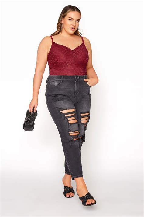 Plus Size LIMITED COLLECTION Red Lace Bodysuit Yours Clothing