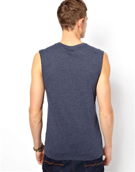 Asos Sleeveless T Shirt With Pocket In Blue For Men Lyst