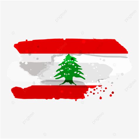 Lebanon Flag PNG Transparent Lebanon Flag With Grunge Brush Watercolor