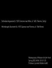 Feb 22 Michelangelo Sofonisba Pdf Sofonisba Anguissola B 1535