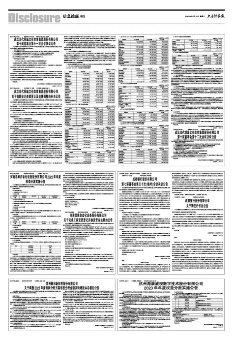 2024年05月14日 第95版：信息披露 上海证券报