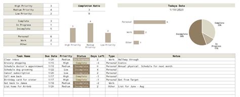 Task List Excel Spreadsheet Template - Etsy