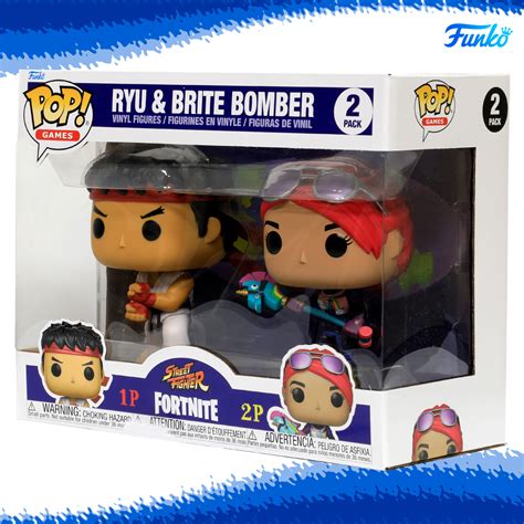 Funko Pop Games Street Fighter Fortnite Ryu Y Brite Bomber 2 Pack